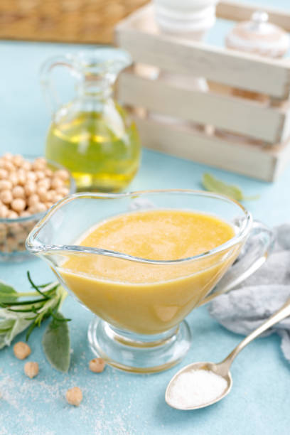 istock Chickpea sauce, hummus with ingredients for cooking 1148034193