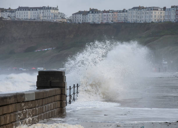 istock waves crashing at Scarborough 1148035544