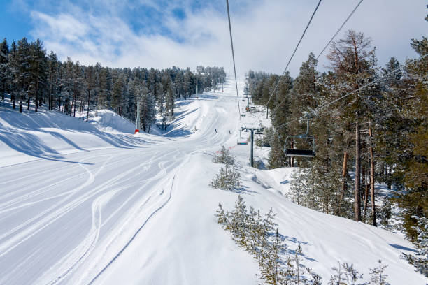 istock Riding the Chair Lift through the Forest 1148040068