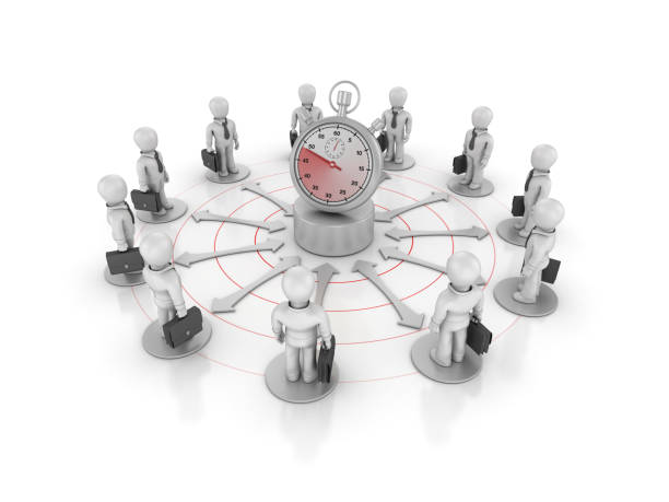 istock Teamwork Business People with Stopwatch - 3D Rendering 1148040283