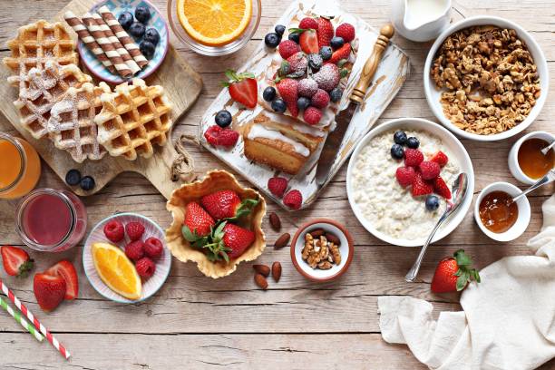 istock Breakfast with granola, oatmeal porridge, smoothies, 1148040385