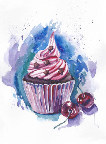 Cupcake vector art illustration