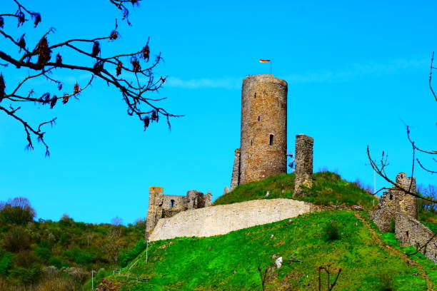 castle ruin Lobdeburg - historic building at fall, germany