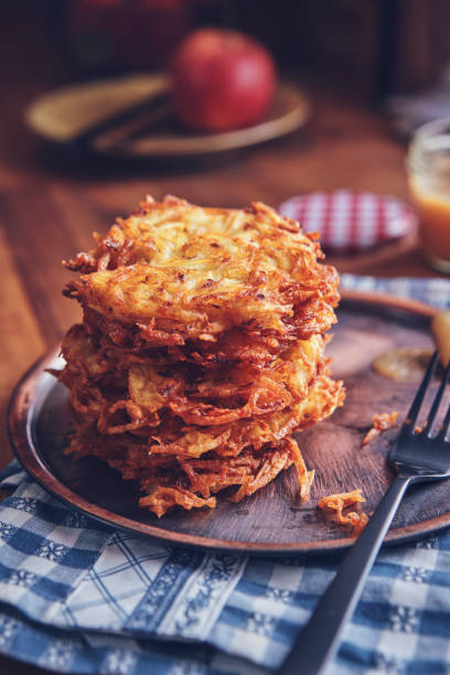 istock Delicious Rosti Potato Pancake Served with Apple Sauce 1148049422