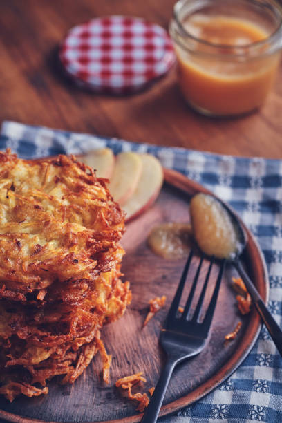 istock Delicious Rosti Potato Pancake Served with Apple Sauce 1148049423