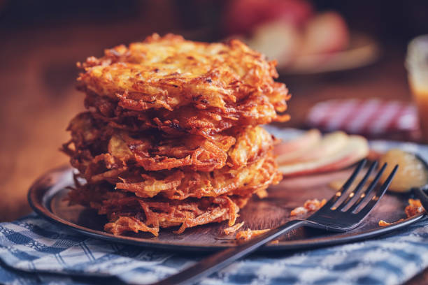 istock Delicious Rosti Potato Pancake Served with Apple Sauce 1148049428