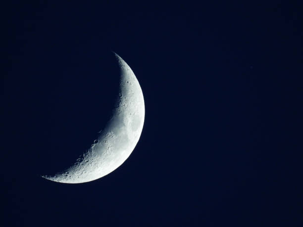 istock a rising quarter moon in the dark blue evening sky 1148052183