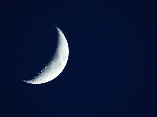 istock a rising quarter moon in the dark blue evening sky 1148052191