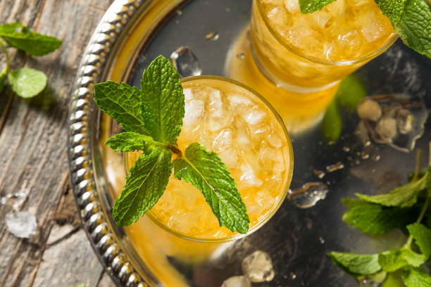 Homemade Kentucky Bourbon Mint Julep in a Glass