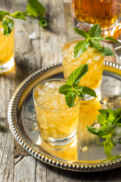 Homemade Kentucky Bourbon Mint Julep in a Glass