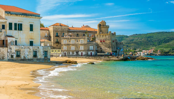 the beautiful village of santa maria di castellabate, cilento, campania, southern italy. - salerno imagens e fotografias de stock