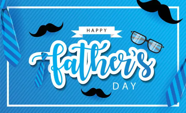 Vector illustration of happy fathers day creative background