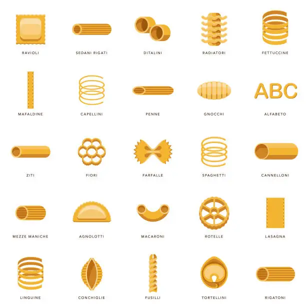 Vector illustration of Pasta Icon Set