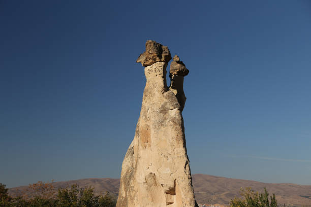 Photo of a landscape in the Cappadocia district, Turkey.