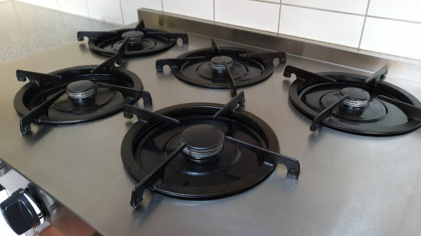 istock Gas stove with five rings in the kitchen 1148064580