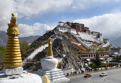 The Potala Palace (one time residence of the Dalai Lama) in Lhasa, the capital city of Tibet.