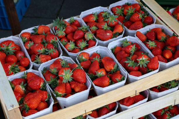 istock Fresh strawberries are on sale at the Bazaar 1148066276