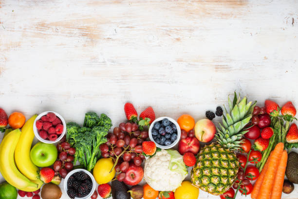 istock Healthy rainbow fruits vegetables 1148070165