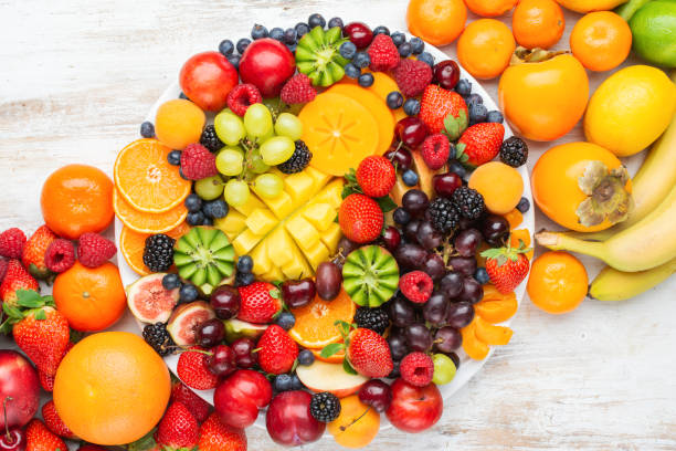 istock Raw fruits berries platter 1148070173