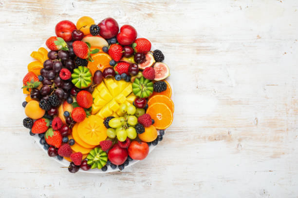istock Raw fruits berries platter 1148070174