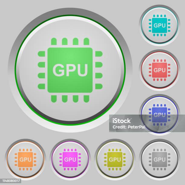 Gpu Button Image Graphics Processing Unit Push Buttons Stock Illustration - Download ...