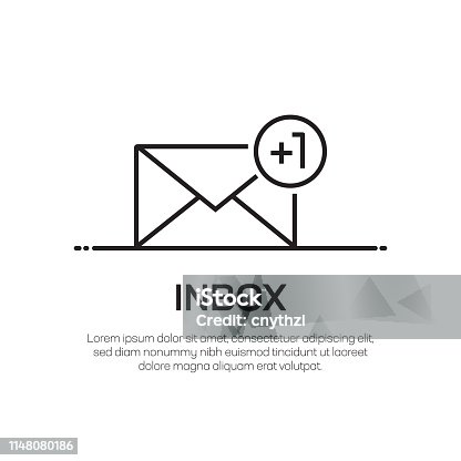 istock Inbox Vector Line Icon - Simple Thin Line Icon, Premium Quality Design Element 1148080186