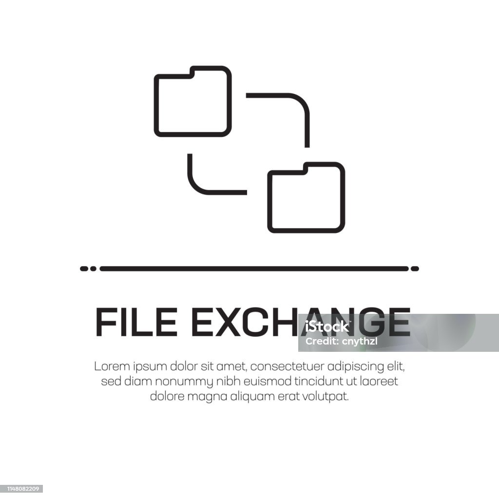 File Exchange Vector Line Icon - Simple Thin Line Icon, Premium Quality Design Element Backup stock vector