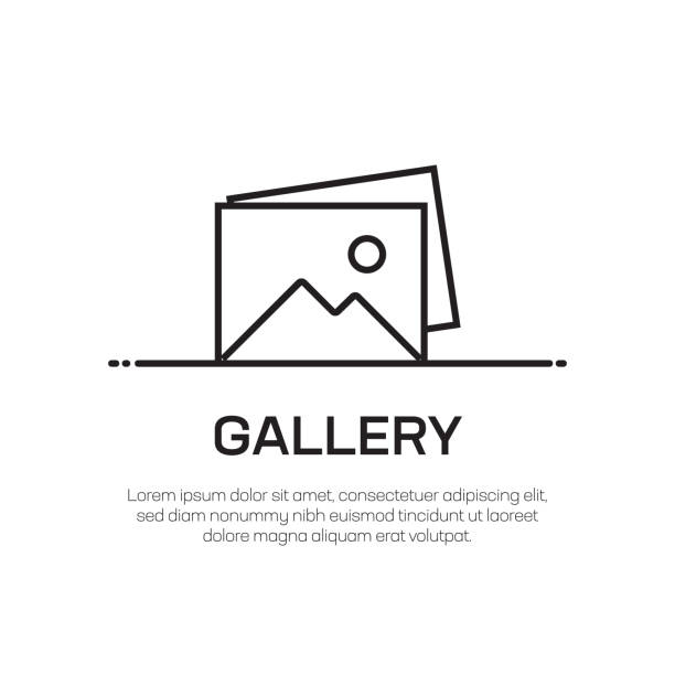 Gallery Vector Line Icon - Simple Thin Line Icon, Premium Quality Design Element Gallery Vector Line Icon - Simple Thin Line Icon, Premium Quality Design Element art museum photos stock illustrations