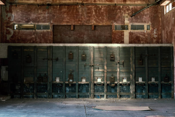 istock Abandoned warehouse with wooden bottom with windows 1148094258
