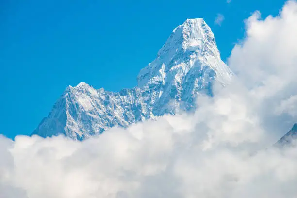 Photo of Scenery view of the twin peak of Mt.Ama Dablam one of the most beautiful mountains in Nepal.