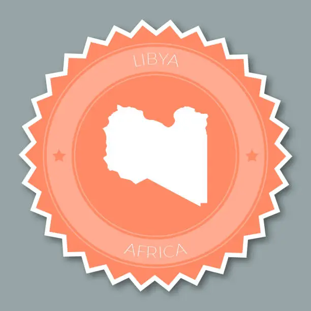 Vector illustration of Libya badge flat design.