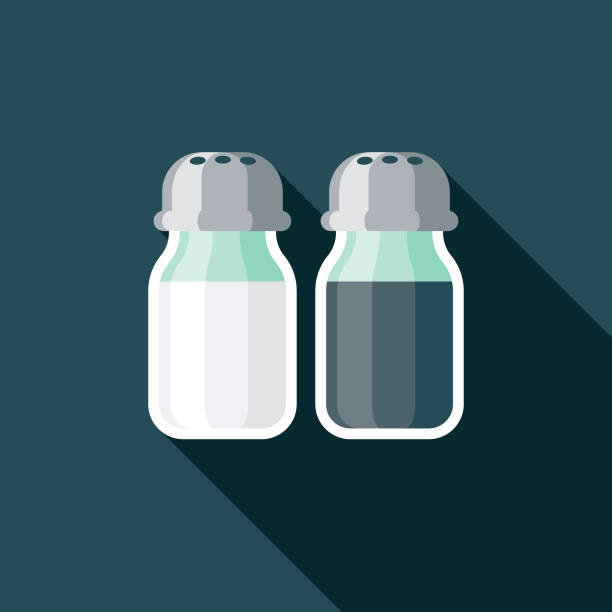 조미료 피자 아이콘 - salt shaker salt pepper shaker pepper stock illustrations