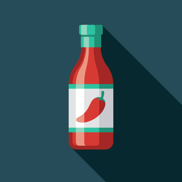 illustrazioni stock, clip art, cartoni animati e icone di tendenza di icona della pizza salsa piccante - tabasco sauce