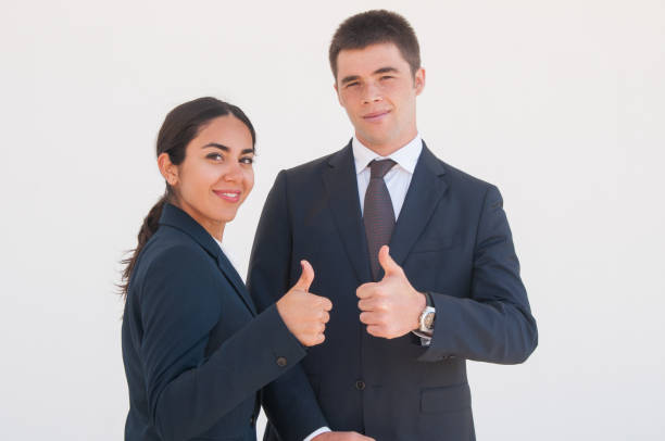 istock Positive confident team members happy to work together 1148108211