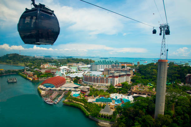 Cable Cars in Sentosa stock photo