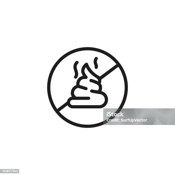 Clean Up After Your Pet Sign Line Icon Stock Illustration - Download Image Now - Badge, Bun - Bread, Care