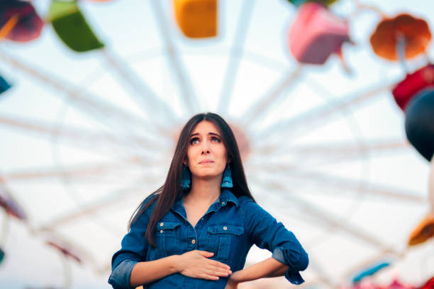 Vertigo suffering patient having a panic attack after carousel ride