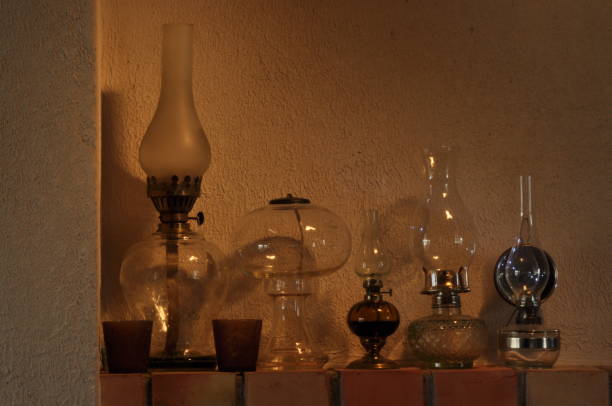 istock Oil lamps. Ornament on the mantelpiece. Light source. The Middle Ages. 1148119866