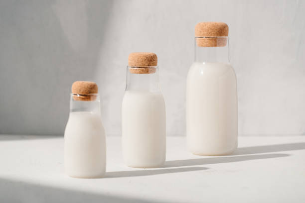 istock Milk or cocktail creative concept, minimalism styled, angle view, space for a text. 1148121637