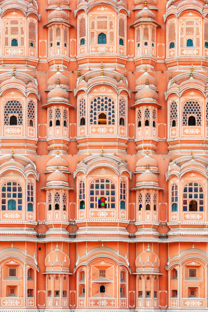 niesamowite okna hawa mahal (pałac wiatrów), dżajpur - hawa zdjęcia i obrazy z banku zdjęć