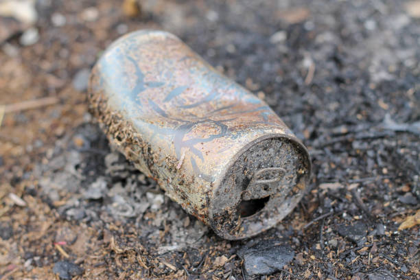 istock Beverage cans were burned. Cans are recyclable waste.Ecology concept. 1148125975