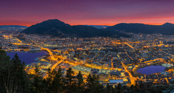 istock Panora Floyen at sunset. 1148135359