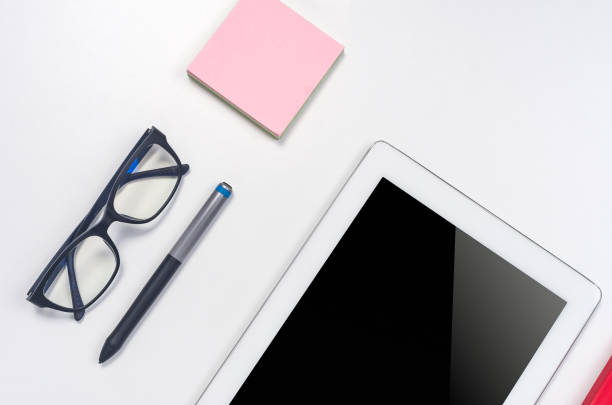 istock Top view desks and other office equipment. 1148135701