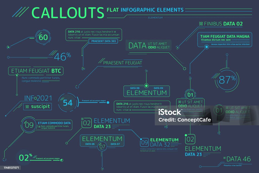 Pd Callouts Callouts Flat Infographic Elements Stock Illustration - Download Image ...