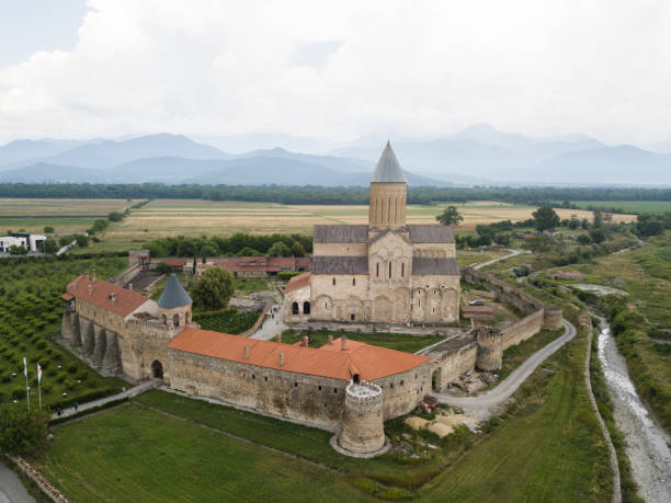 istock Aerial drone view Alaverdi Monastery in Kakheti, Georgia 1148148352