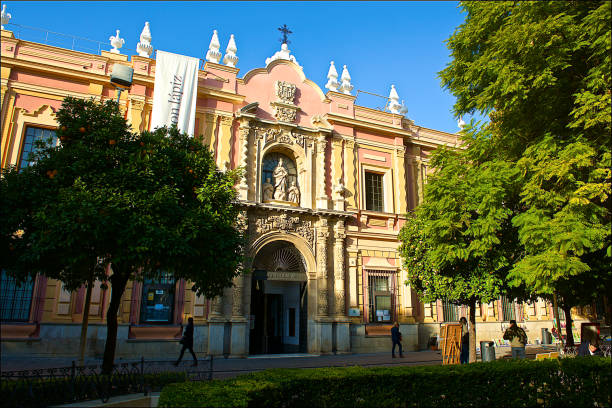 Seville, Spain-12 19 2015:The Museum of Fine Arts of Seville or Museo de Bellas Artes de Sevilla, host a collection of mainly Spanish visual arts from the medieval period to the early 20th century.