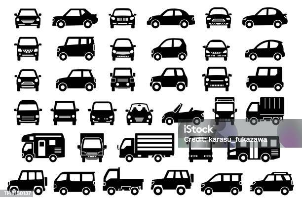 Front And Side Of A Simple Car Stock Illustration - Download Image Now - Car, Icon, Truck