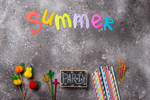 istock Colorful items for summer party 1148150308