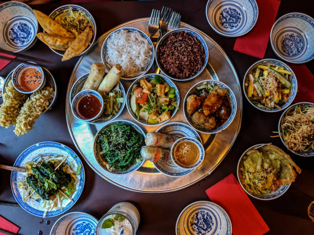 istock High Angle View Of Food On Table 1148155587