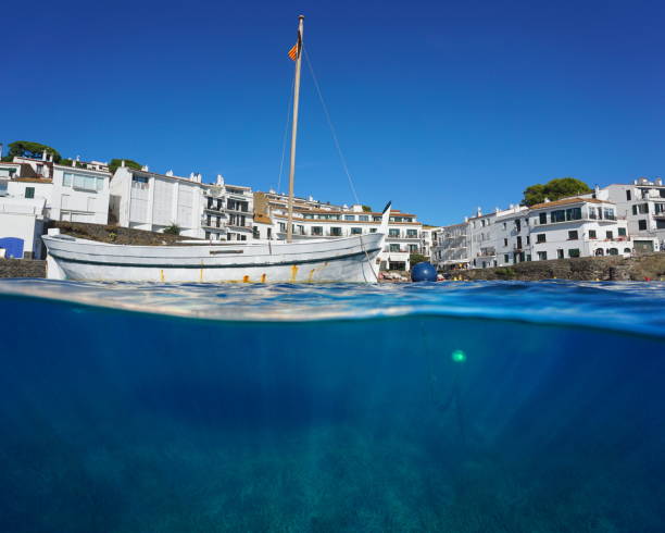 istock Boat moored above and below water surface 1148157034